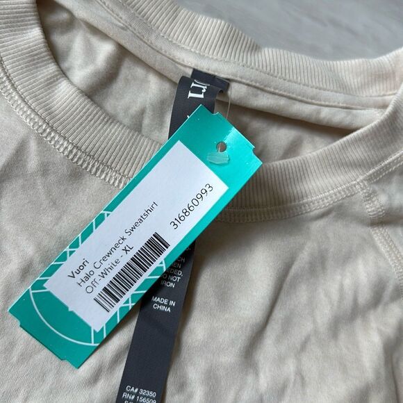 Vuori Long Sleeve Halo Crewneck Sweatshirt Off White XL NWT - Picture 5 of 5